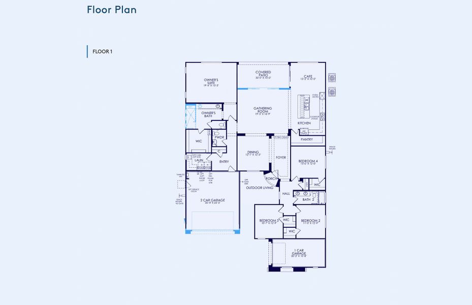 2D floor plan layout of this home in Vistoso Canyon Estates, Oro Valley, AZ (Image 5).