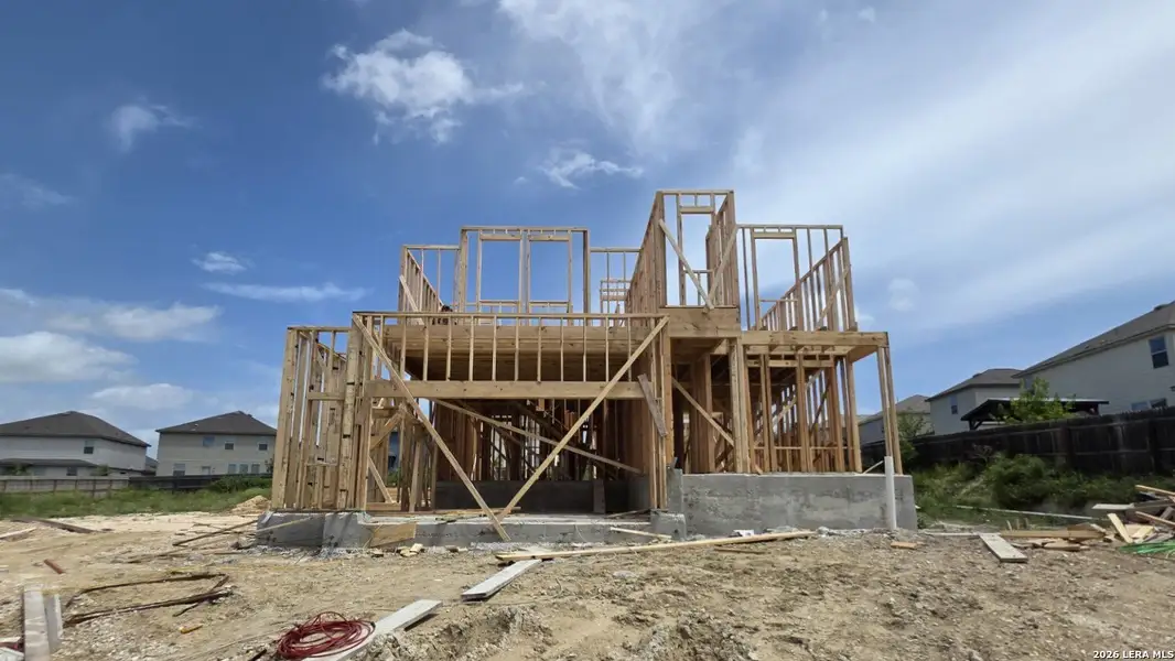 In-progress construction of a new home in Hunters Ranch, San Antonio, TX (Image 28).
