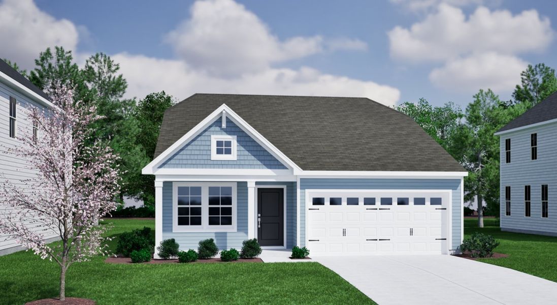 Front exterior of a new home in Landmark Commons, Boiling Springs, SC, highlighting curb appeal (Image 1). Front exterior of a new home in Landmark Commons, Boiling Springs, SC, highlighting curb appeal (Image 1).