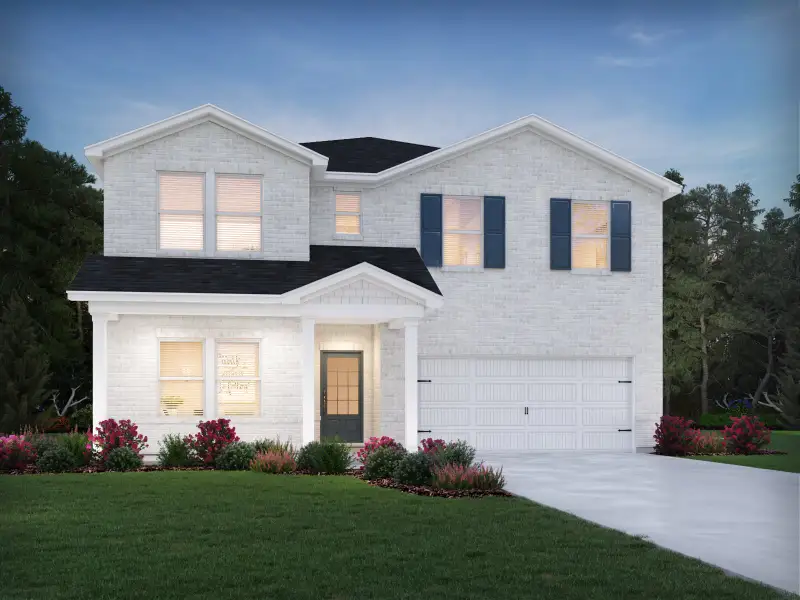 Representative exterior photo of a completed home built from the Taylorsville by Meritage Homes in Harmony Manor, Fairburn, GA (Image 2).