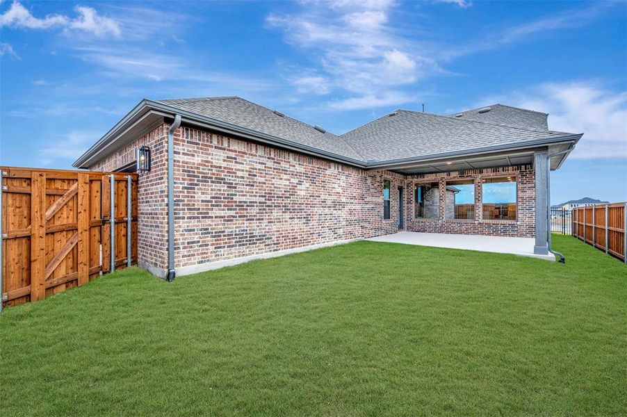 Exterior details and patio area of a home in Talia – Garden Series, Mesquite (Image 3).