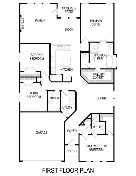 2D floor plan layout for the Lennox 2 F by First Texas Homes in Valencia on The Lake, Little Elm, TX (Image 3).