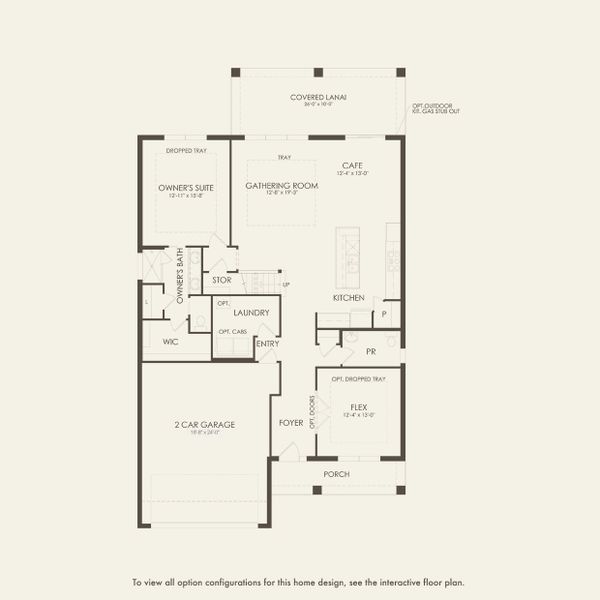 2D floor plan layout for the Whitestone by DiVosta in Avondale at Avenir, Palm Beach Gardens, FL (Image 3).