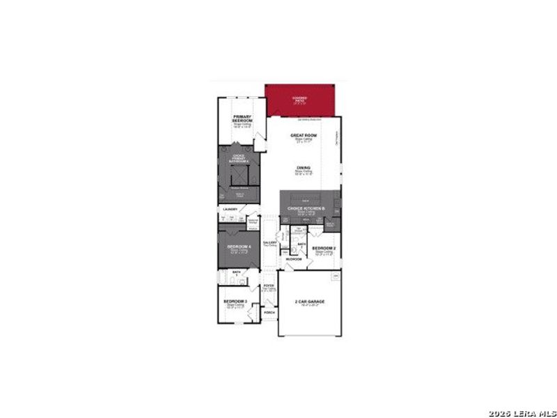 2D floor plan layout of this home in Veranda, San Antonio, TX (Image 3).