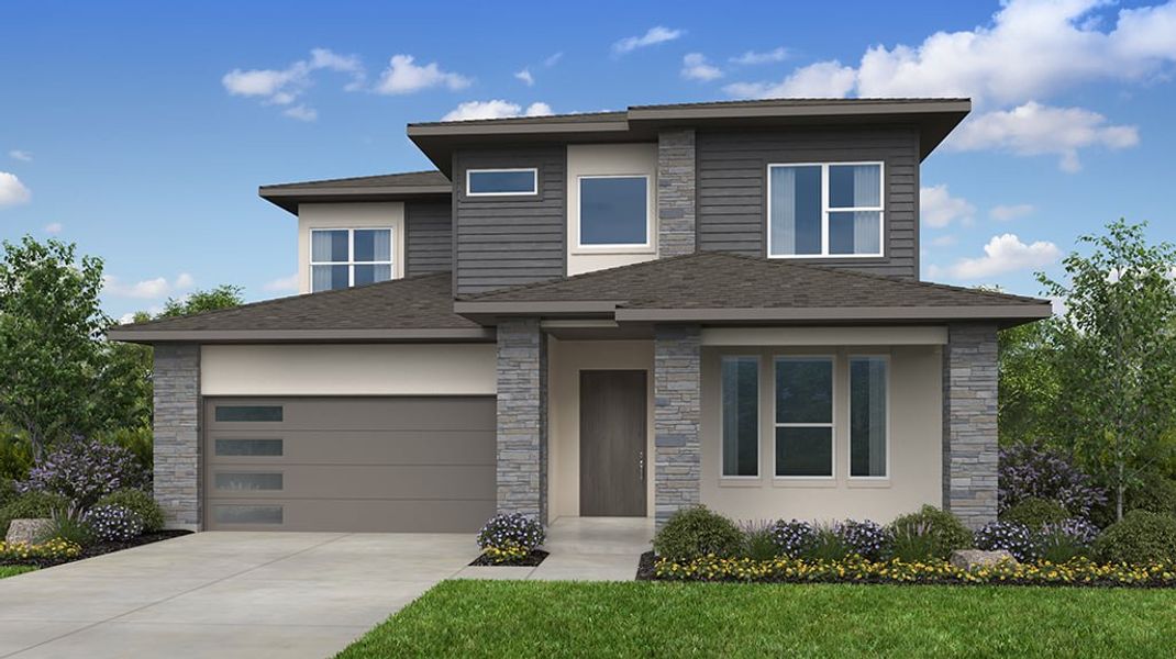 Representative exterior photo of a completed home built from the Windsor by Taylor Morrison in Silverleaf 50s, Cedar Creek, TX (Image 3). Representative exterior photo of a completed home built from the Windsor by Taylor Morrison in Silverleaf 50s, Cedar Creek, TX (Image 3).