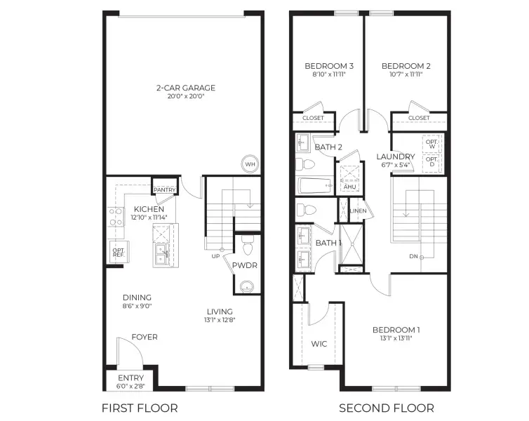 2D floor plan layout of this home in Fish Lake Cove, Kissimmee, FL (Image 3).