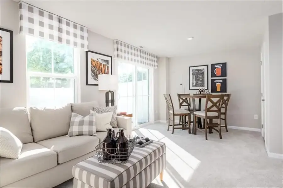 Representative furnished interior of a home built from the Beethoven Front Entry by Ryan Homes in The Towns at Millwood, Charlotte (Image 8).
