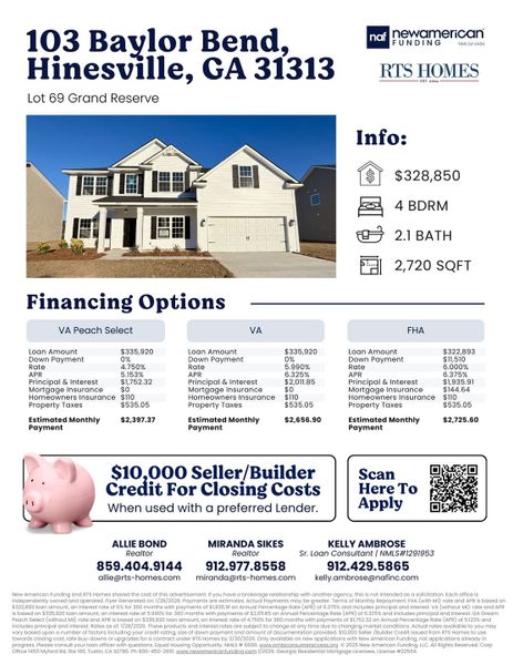 2D floor plan layout of this home in Grand Reserve, Hinesville, GA (Image 16).