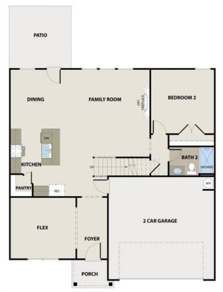 2D floor plan layout of this home in The Fairways at Mirror Lake, Villa Rica, GA (Image 2).