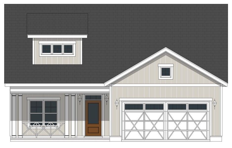 2D floor plan layout of this home in Sidbury Landing, Wilmington, NC (Image 3).