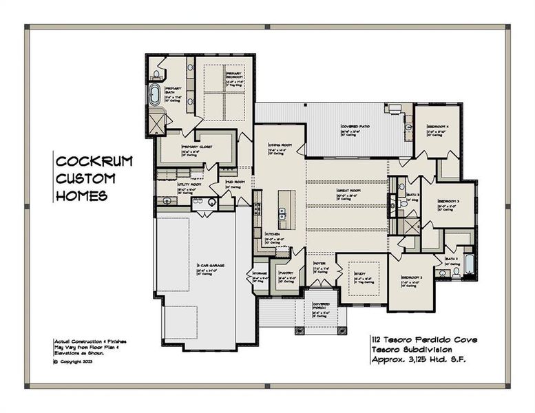 Floor plan. Custom designed and built by Cockrum Custom Homes.