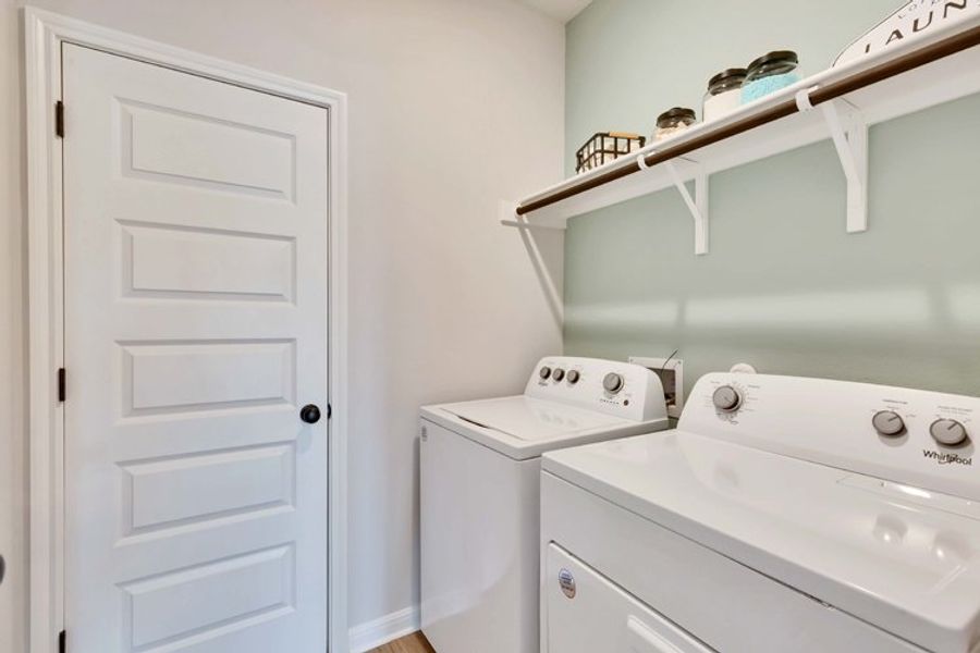 A white washer and dryer. A white washer and dryer.