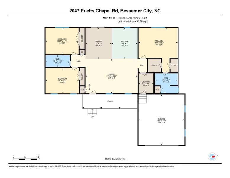 2D floor plan layout of this home in , Bessemer City, NC (Image 3).