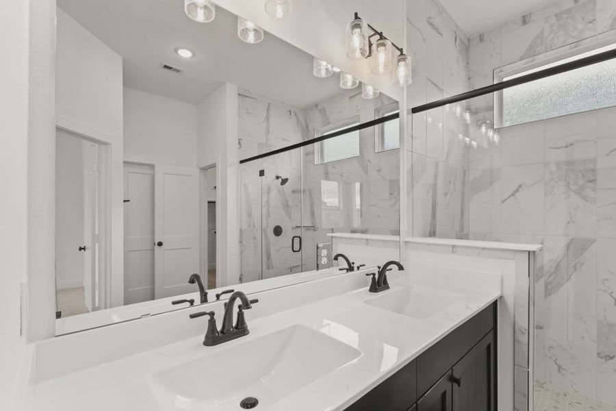 Representative furnished interior of a home built from the Rowen by Chesmar Homes in Brookewater 45's, Rosenberg (Image 7).