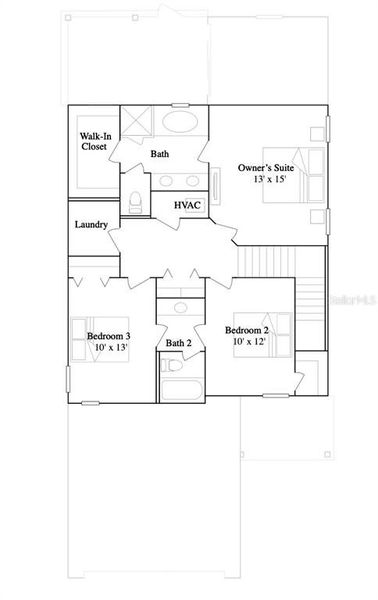 2D floor plan layout of this home in Millwood, Ocala, FL (Image 3).