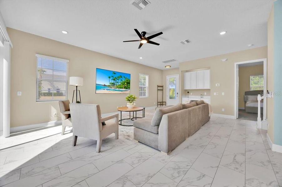 Furnished interior view inside a new home in , Reunion (Image 22).