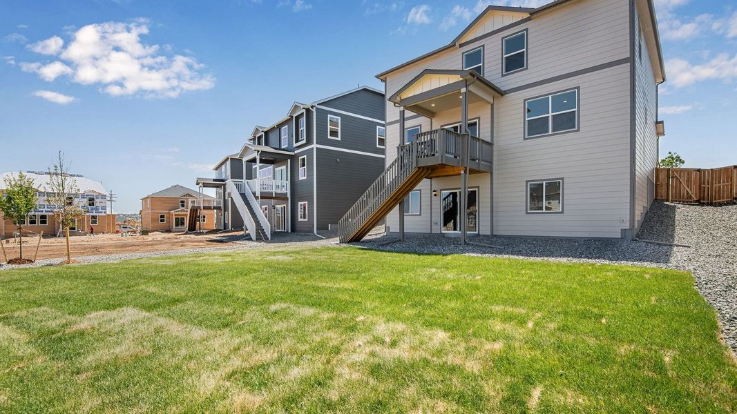 Exterior details and patio area of a home in Trails at Crowfoot, Parker (Image 25). Exterior details and patio area of a home in Trails at Crowfoot, Parker (Image 25).