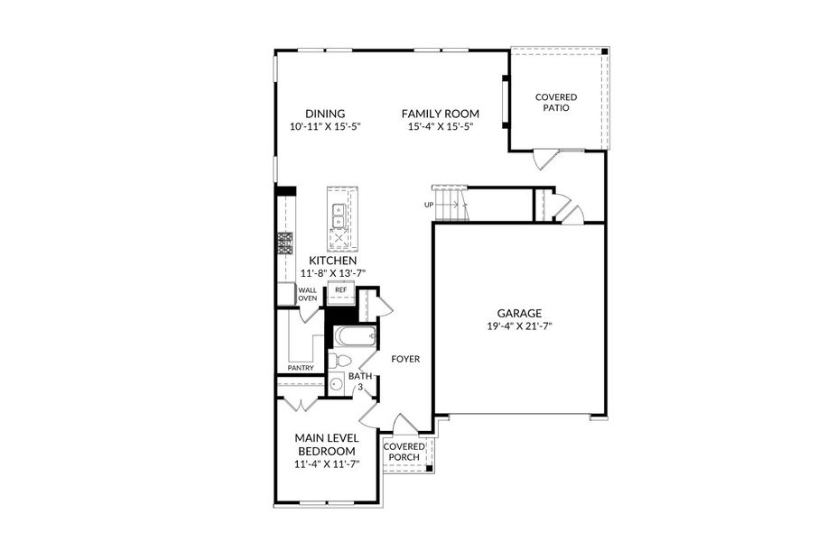 2D floor plan layout for the The Idlewild by Stanley Martin Homes in River Oaks, Locust Grove, GA (Image 4).