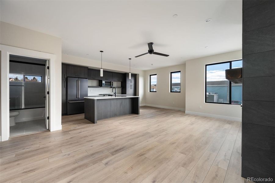 Living room and kitchen Living room and kitchen