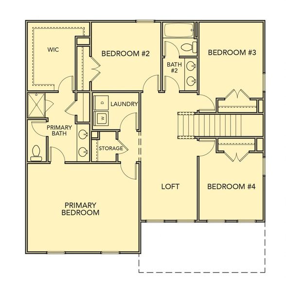 2D floor plan layout for the Aspen by Kerley Family Homes in The Reserve at Chapel Hill Phase II, Douglasville, GA (Image 4).