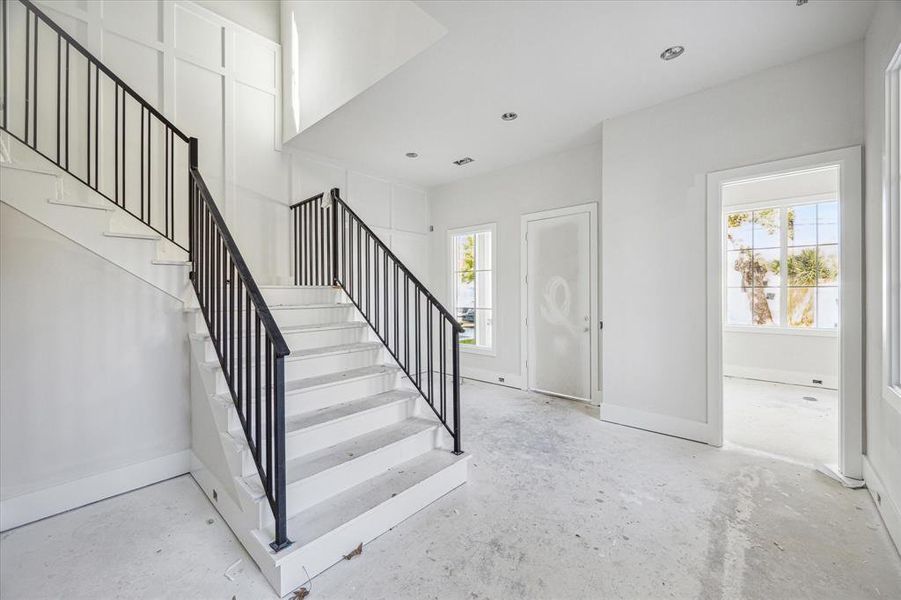 Entry/Foyer with private study entrance to the right. Estimated completion date of construction - January 15, 2025.