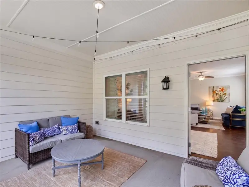 Exterior details and patio area of a home in Creekwood, Powder Springs (Image 24).