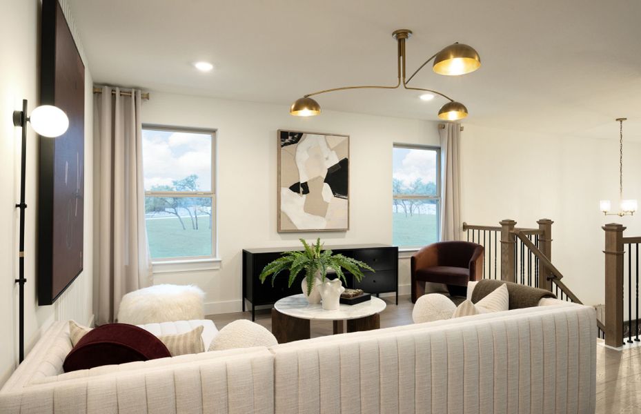 Representative furnished interior of a home built from the Nordheim by Pulte Homes in Wolf Ranch, Georgetown (Image 10).