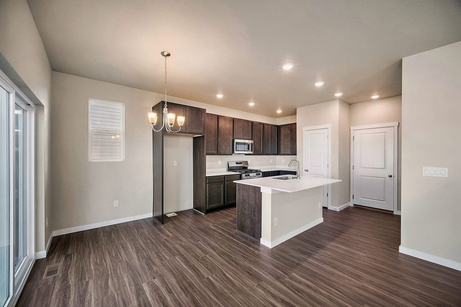 Furnished interior view inside a new home in Ridge at Lorson Ranch, Colorado Springs (Image 5).