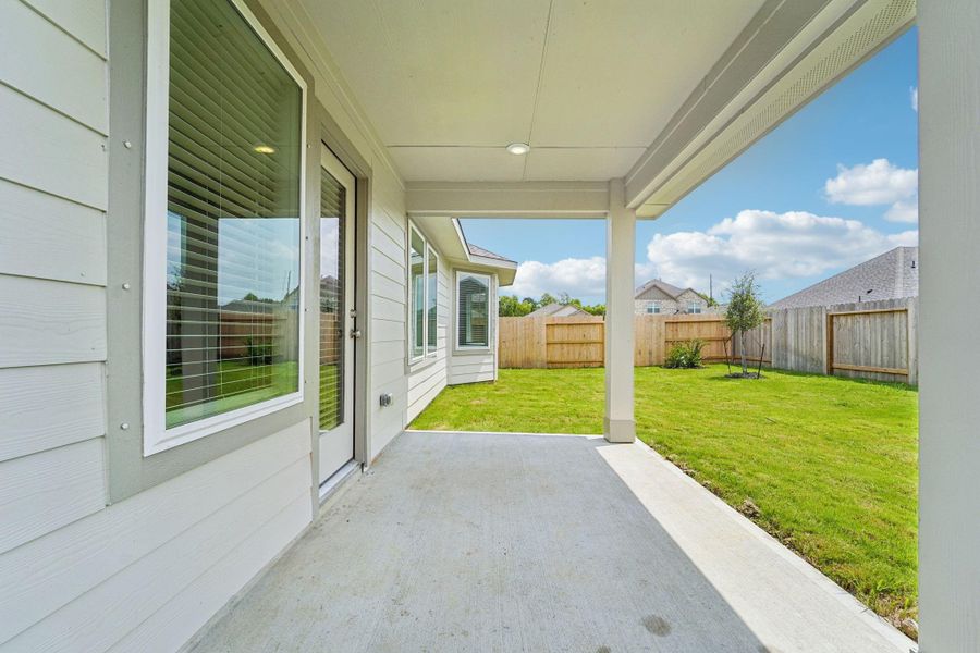 Exterior details and patio area of a home in Southwinds, Baytown (Image 2). Exterior details and patio area of a home in Southwinds, Baytown (Image 2).
