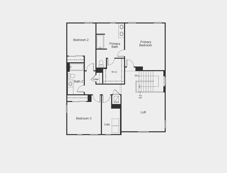 2D floor plan layout for the Plan 2387 by KB Home in The Shores II, St. Cloud, FL (Image 13).