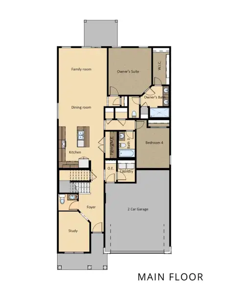 2D floor plan layout of this home in Campo Del Sol, El Paso, TX (Image 3).