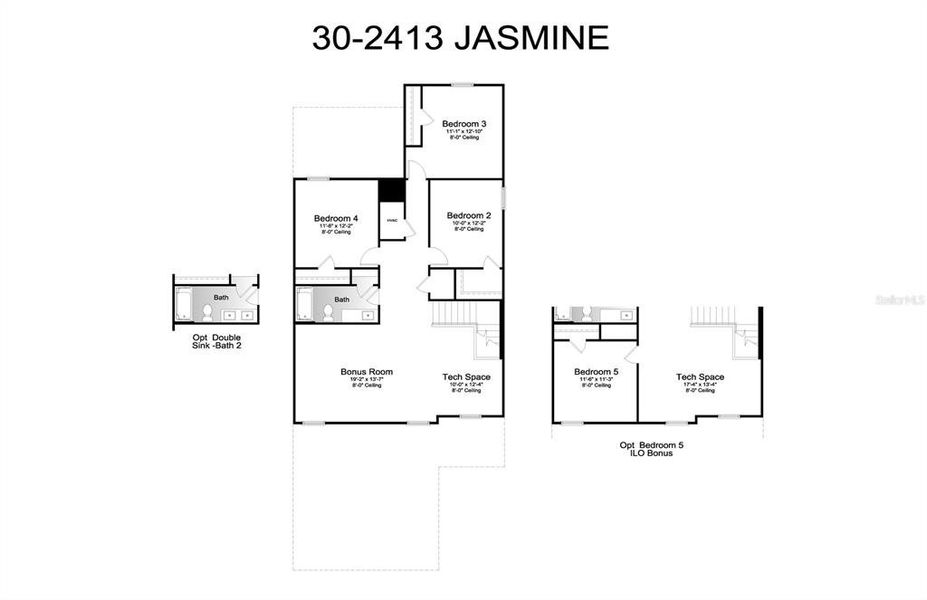 Floor Plan First Floor - All Options Selected