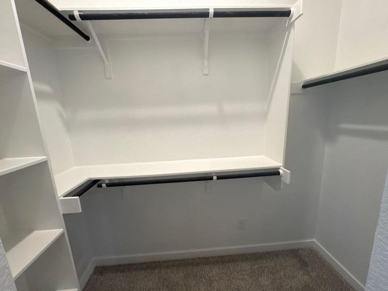 Walk in closet with dark carpet Walk in closet with dark carpet