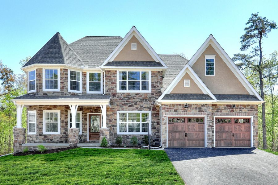 Representative exterior photo of a completed home built from the Nottingham by Keystone Custom Homes in McLean South Shore, Belmont, NC (Image 13).
