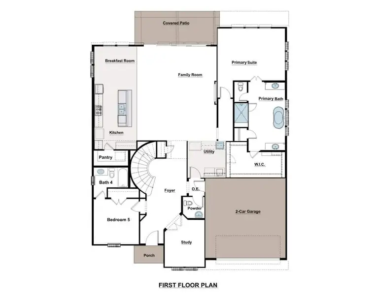 2D floor plan layout of this home in Bluffview Reserve, Leander, TX (Image 2). 2D floor plan layout of this home in Bluffview Reserve, Leander, TX (Image 2).
