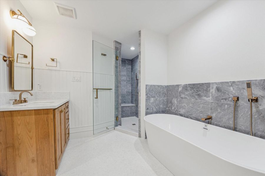 Primary spa-like bathroom.