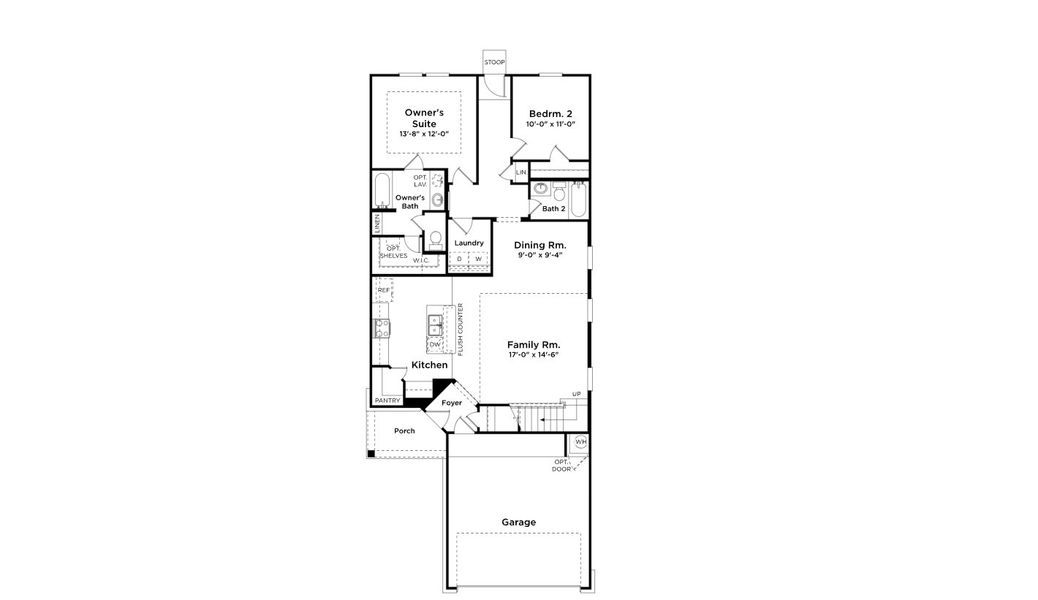 2D floor plan layout for the Matagorda by First America Homes in Cielo, Cut and Shoot, TX (Image 3).