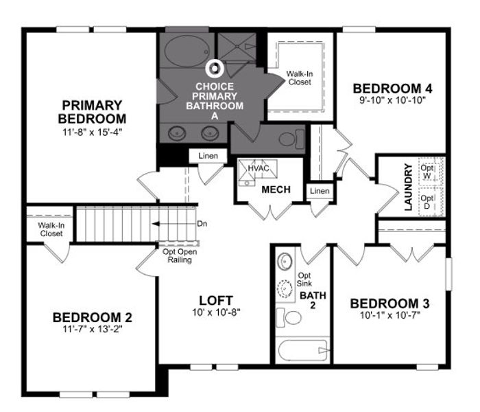 2D floor plan layout of this home in Cambridge at Steels Bridge, Canton, GA (Image 3).