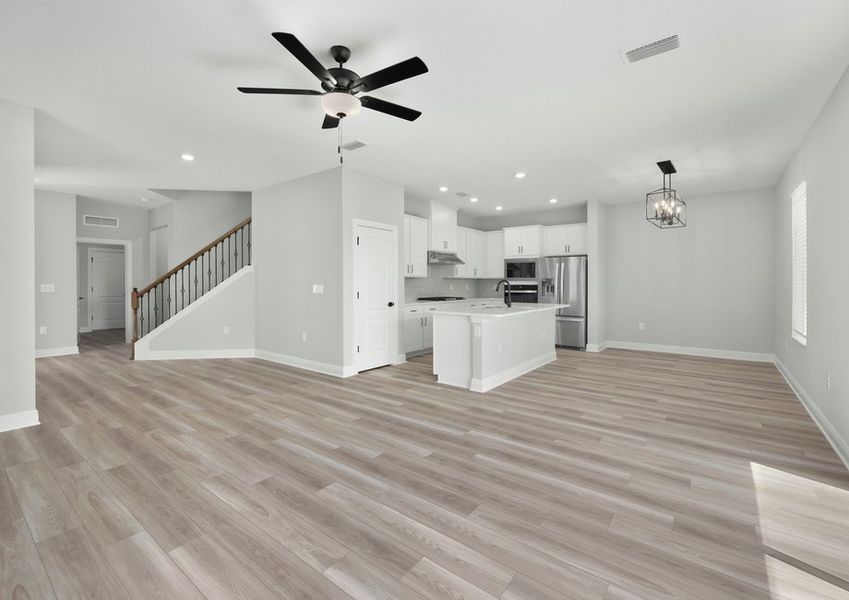 You will love hosting family and friends in this family room of the Toho plan!