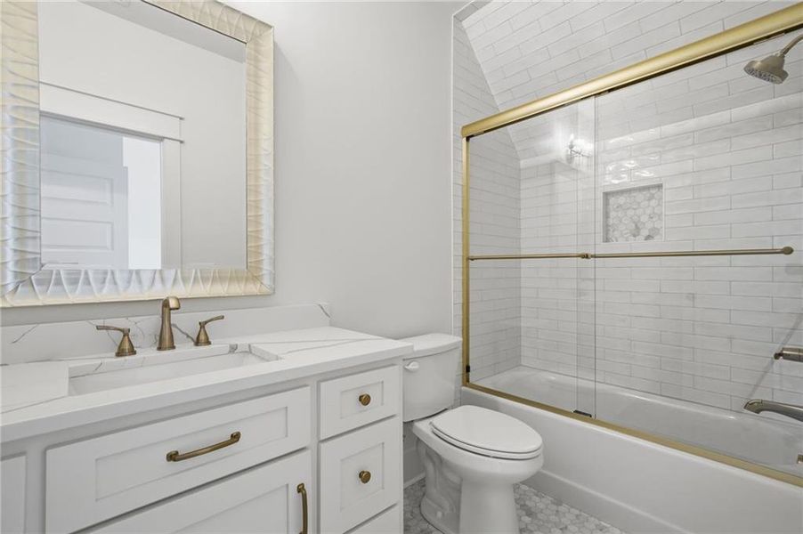 Furnished interior view inside a new home in , White (Image 16).