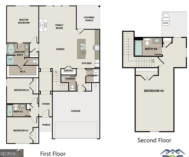 2D floor plan layout of this home in Stone Brooke, Gray, GA (Image 5).