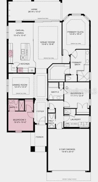 Additional Highlights Include: Tray ceiling at dining room/great room/primary suite/foyer, bedroom 3 with bath 3 in place of flex, gourmet kitchen, 8' interior doors, and outdoor kitchen rough-in.