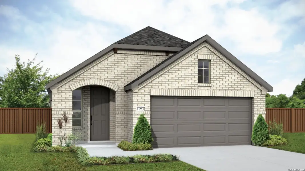 Front exterior of a new home in Prominence Journey, San Antonio, TX, highlighting curb appeal (Image 1). Front exterior of a new home in Prominence Journey, San Antonio, TX, highlighting curb appeal (Image 1).