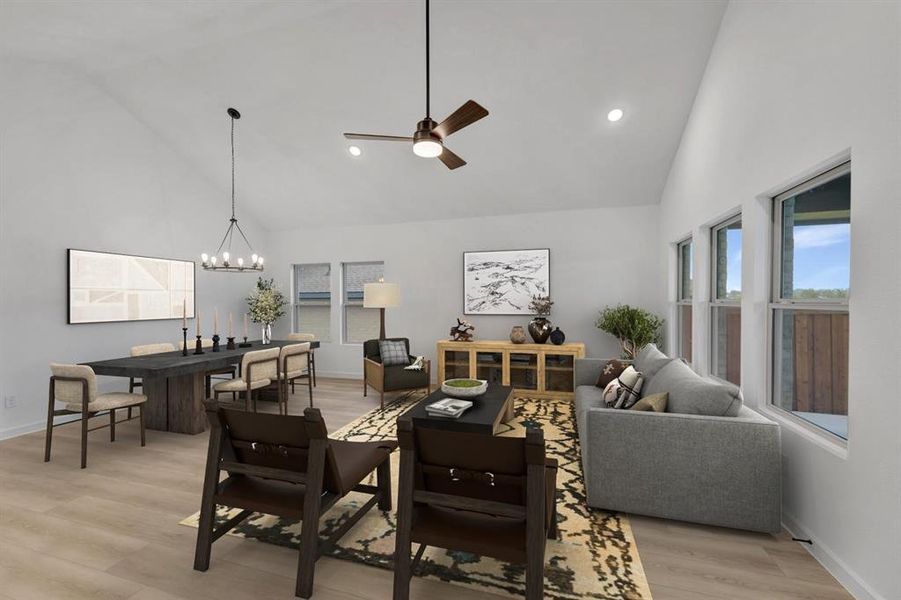 Furnished interior view inside a new home in Aspire at Noble Ridge, Howe (Image 6).