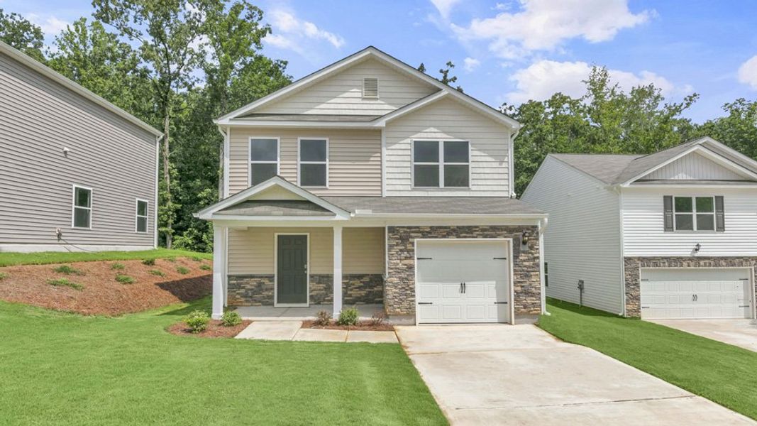 Representative exterior photo of a completed home built from the OLIVER by D.R. Horton in Barwell Park, Raleigh, NC (Image 30).
