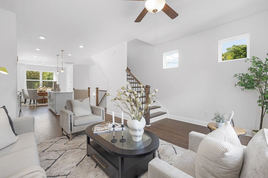 Representative furnished interior of a home built from the Units A-F by Red Cedar Homes in West End Townhomes, Charlotte (Image 13).