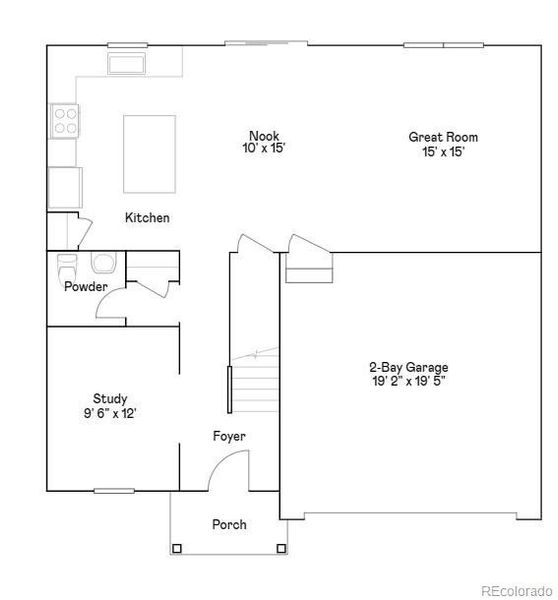 2D floor plan layout of this home in Eastcreek Farm: The Camden Collection, Thornton, CO (Image 2).