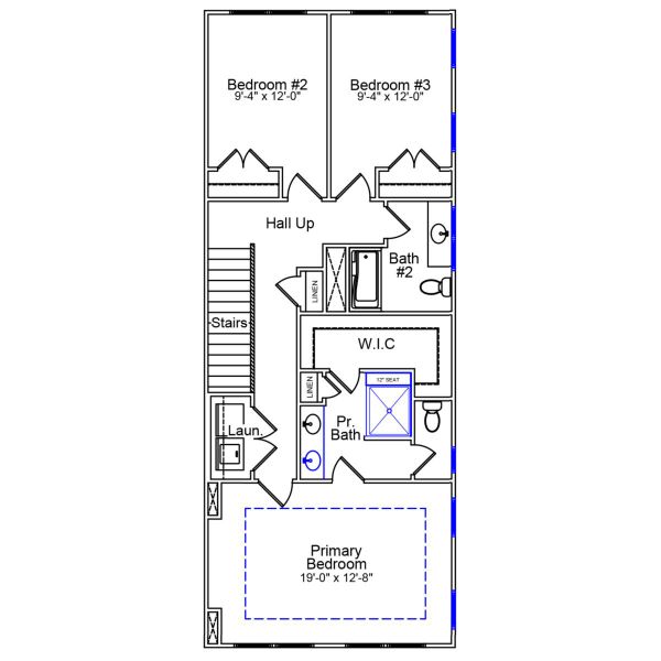 2D floor plan layout of this home in Nichols Landing, Charlotte, NC (Image 3).