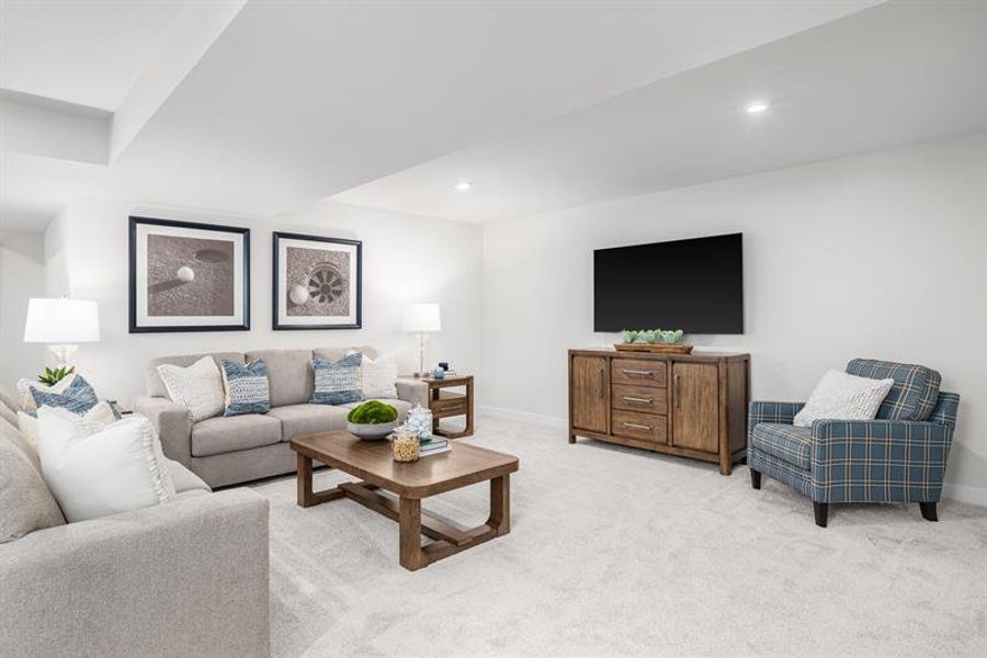 Representative furnished interior of a home built from the Griffin Hall by Ryan Homes in Newberry 55+, McDonough (Image 22).