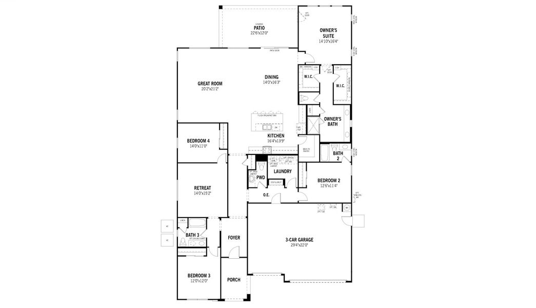 2D floor plan layout for the Garnet by Mattamy Homes in Rosewood Heights, San Tan Valley, AZ (Image 3). 2D floor plan layout for the Garnet by Mattamy Homes in Rosewood Heights, San Tan Valley, AZ (Image 3).